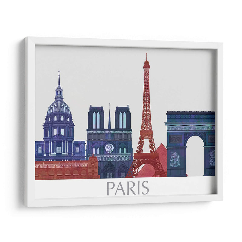 Lugares Prominentes De París, Azul Rojo - Fab Funky | Cuadro decorativo de Canvas Lab