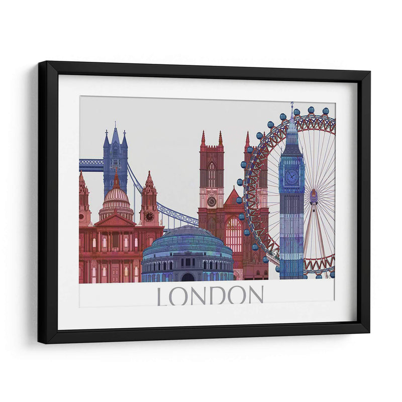 Londres Londres, Azul Rojo - Fab Funky | Cuadro decorativo de Canvas Lab