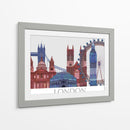 Londres Londres, Azul Rojo - Fab Funky | Cuadro decorativo de Canvas Lab