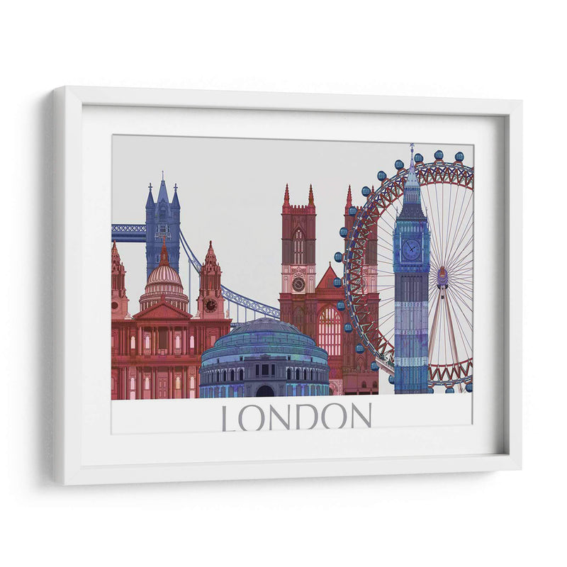 Londres Londres, Azul Rojo - Fab Funky | Cuadro decorativo de Canvas Lab