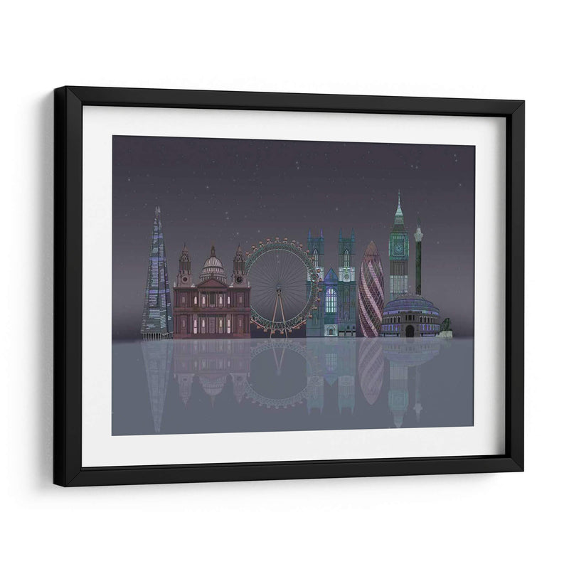 Reflexiones Nocturnas De Londres Skyline - Fab Funky | Cuadro decorativo de Canvas Lab