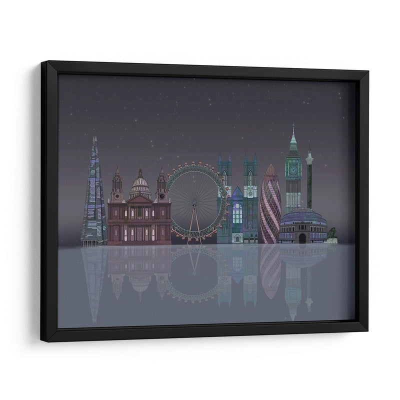 Reflexiones Nocturnas De Londres Skyline - Fab Funky | Cuadro decorativo de Canvas Lab