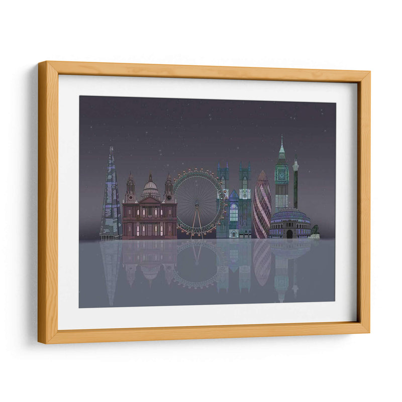 Reflexiones Nocturnas De Londres Skyline - Fab Funky | Cuadro decorativo de Canvas Lab