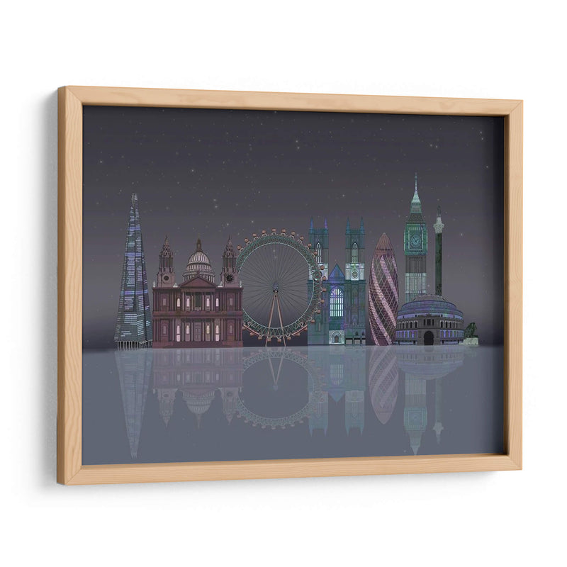 Reflexiones Nocturnas De Londres Skyline - Fab Funky | Cuadro decorativo de Canvas Lab