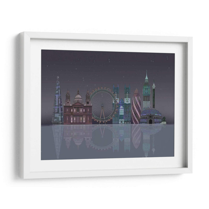 Reflexiones Nocturnas De Londres Skyline - Fab Funky | Cuadro decorativo de Canvas Lab