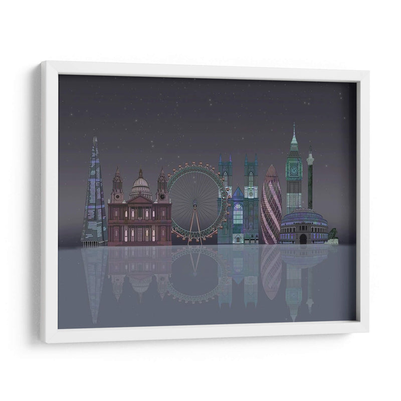 Reflexiones Nocturnas De Londres Skyline - Fab Funky | Cuadro decorativo de Canvas Lab