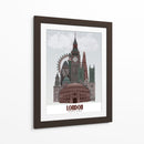 Londres En Nubes Rojas Y Verdes. - Fab Funky | Cuadro decorativo de Canvas Lab