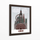 Londres En Nubes Rojas Y Verdes. - Fab Funky | Cuadro decorativo de Canvas Lab