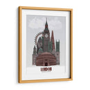 Londres En Nubes Rojas Y Verdes. - Fab Funky | Cuadro decorativo de Canvas Lab