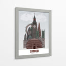 Londres En Nubes Rojas Y Verdes. - Fab Funky | Cuadro decorativo de Canvas Lab