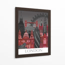 Londres Elevaciones Por Noche Roja - Fab Funky | Cuadro decorativo de Canvas Lab