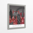 Londres Elevaciones Por Noche Roja - Fab Funky | Cuadro decorativo de Canvas Lab