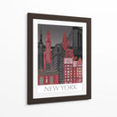 Las Elevaciones De Nueva York Por La Noche Roja - Fab Funky | Cuadro decorativo de Canvas Lab