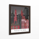 Las Elevaciones De Nueva York Por La Noche Roja - Fab Funky | Cuadro decorativo de Canvas Lab