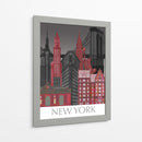 Las Elevaciones De Nueva York Por La Noche Roja - Fab Funky | Cuadro decorativo de Canvas Lab