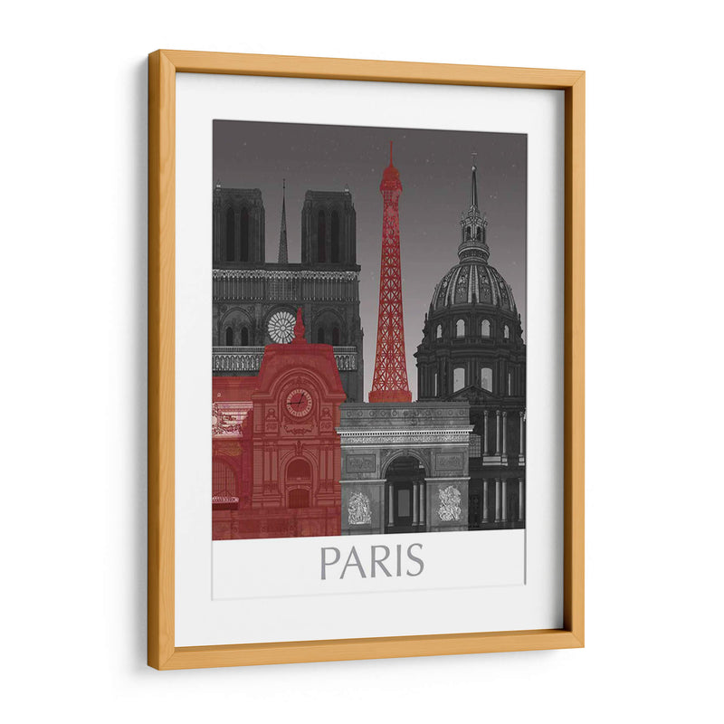 Elevaciones De París Por Noche Roja. - Fab Funky | Cuadro decorativo de Canvas Lab