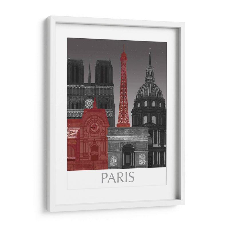 Elevaciones De París Por Noche Roja. - Fab Funky | Cuadro decorativo de Canvas Lab