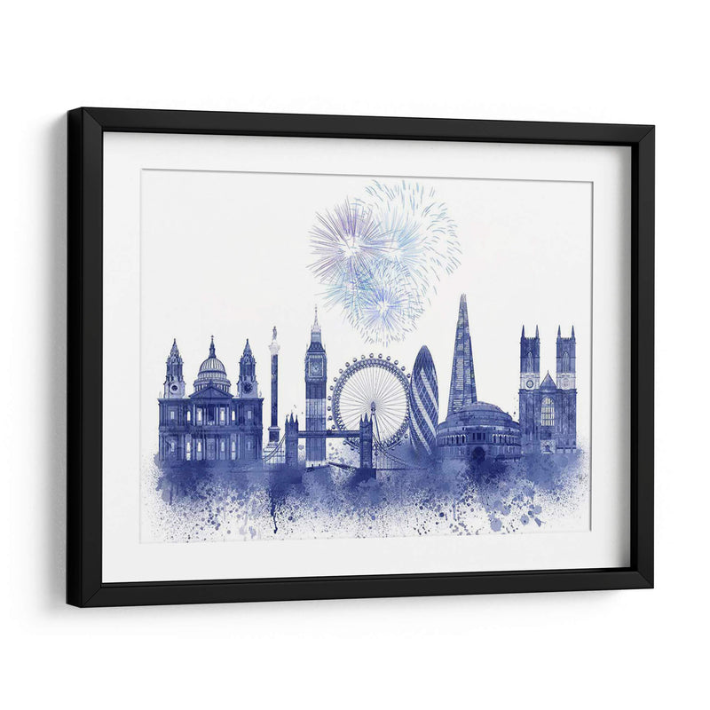 Londres Skyline Acuarela Splash Blue - Fab Funky | Cuadro decorativo de Canvas Lab