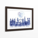 Londres Skyline Acuarela Splash Blue - Fab Funky | Cuadro decorativo de Canvas Lab