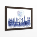Londres Skyline Acuarela Splash Blue - Fab Funky | Cuadro decorativo de Canvas Lab