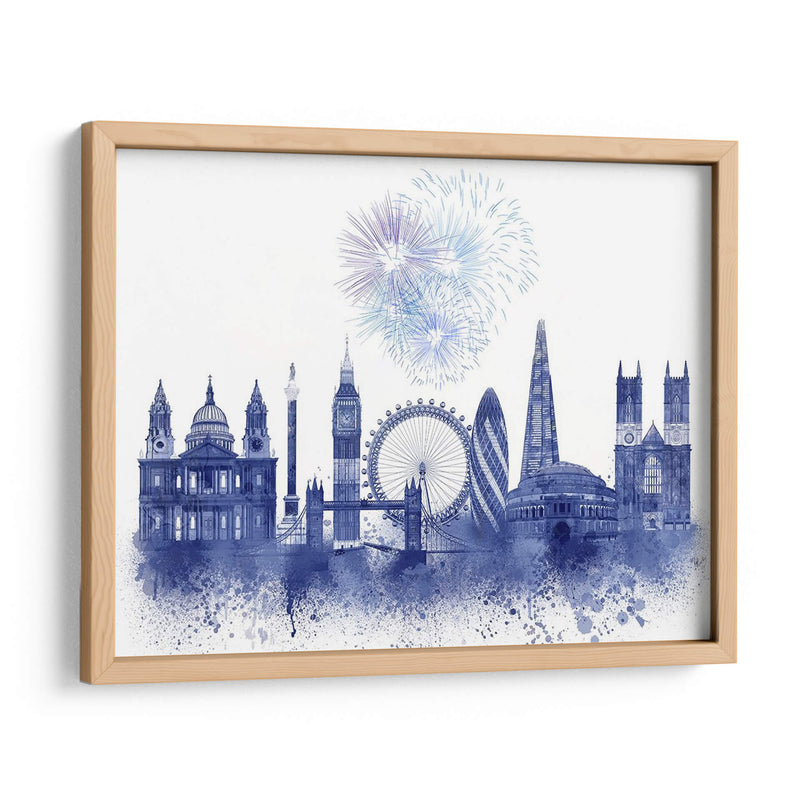 Londres Skyline Acuarela Splash Blue - Fab Funky | Cuadro decorativo de Canvas Lab