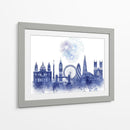 Londres Skyline Acuarela Splash Blue - Fab Funky | Cuadro decorativo de Canvas Lab