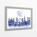 Londres Skyline Acuarela Splash Blue - Fab Funky | Cuadro decorativo de Canvas Lab