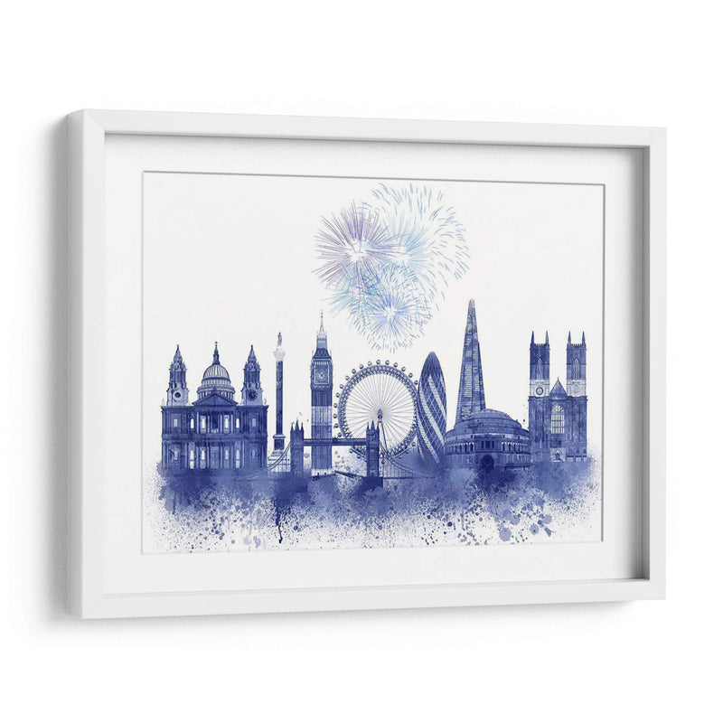 Londres Skyline Acuarela Splash Blue - Fab Funky | Cuadro decorativo de Canvas Lab