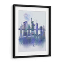 New York Skyline Acuarela Splash Blue - Fab Funky | Cuadro decorativo de Canvas Lab