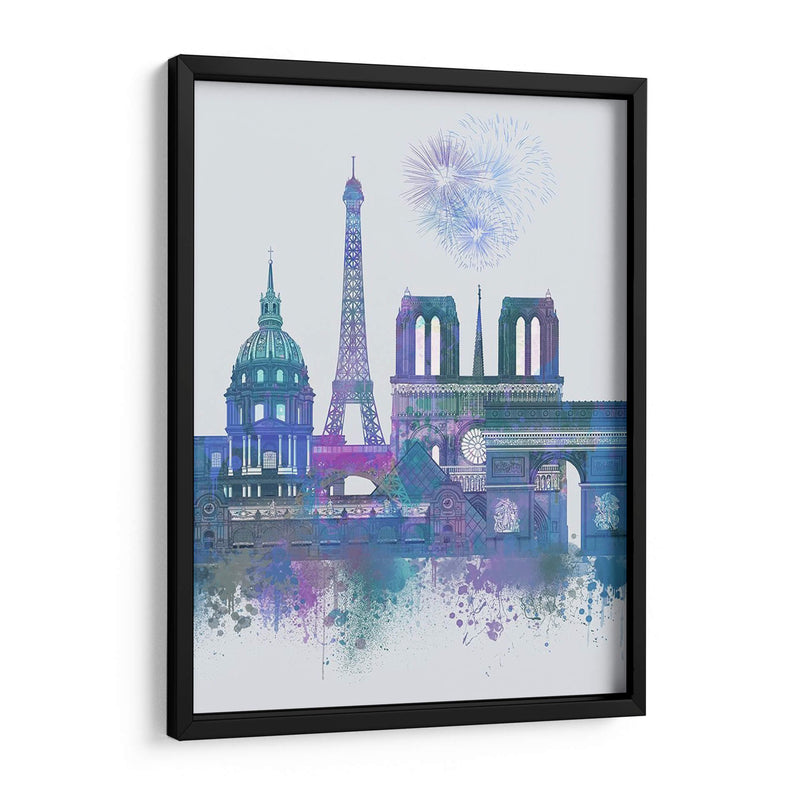 París Skyline Acuarela Blue Blue - Fab Funky | Cuadro decorativo de Canvas Lab