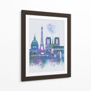 París Skyline Acuarela Blue Blue - Fab Funky | Cuadro decorativo de Canvas Lab