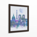 París Skyline Acuarela Blue Blue - Fab Funky | Cuadro decorativo de Canvas Lab