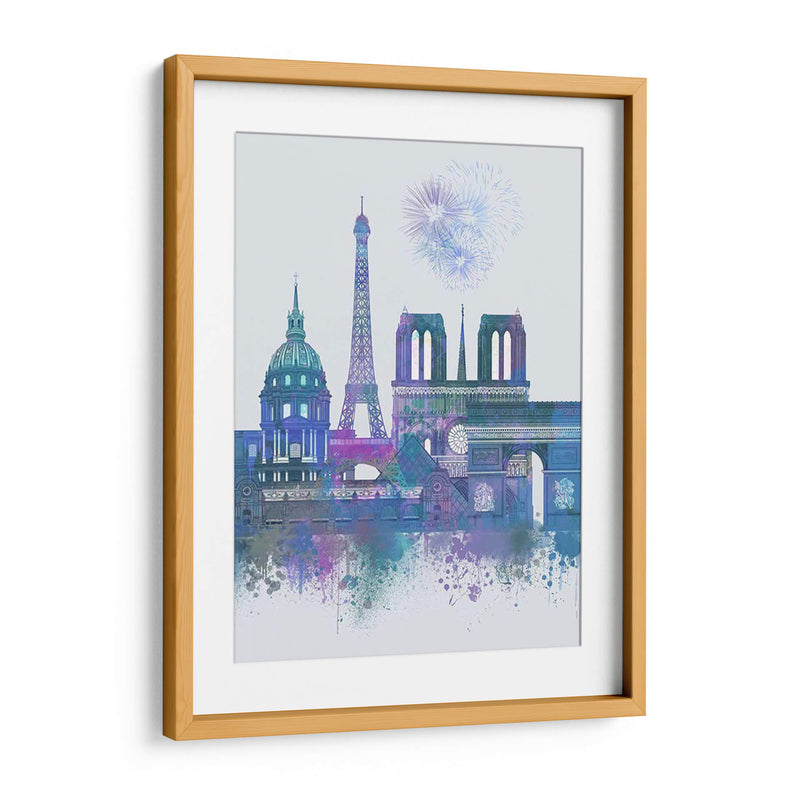 París Skyline Acuarela Blue Blue - Fab Funky | Cuadro decorativo de Canvas Lab