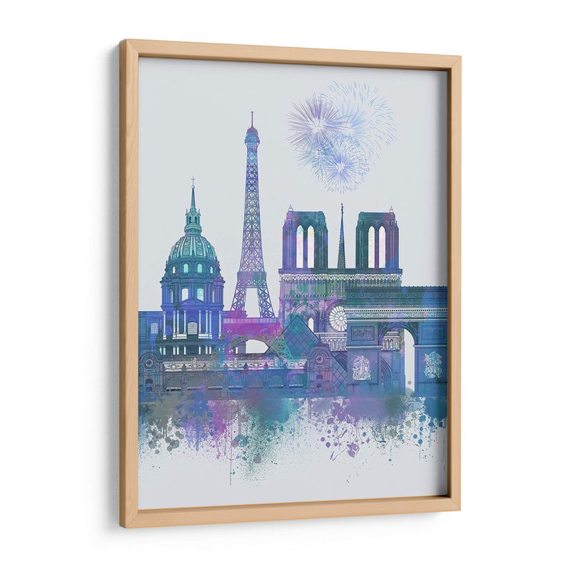 París Skyline Acuarela Blue Blue - Fab Funky | Cuadro decorativo de Canvas Lab