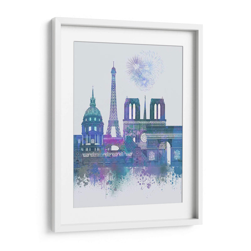 París Skyline Acuarela Blue Blue - Fab Funky | Cuadro decorativo de Canvas Lab