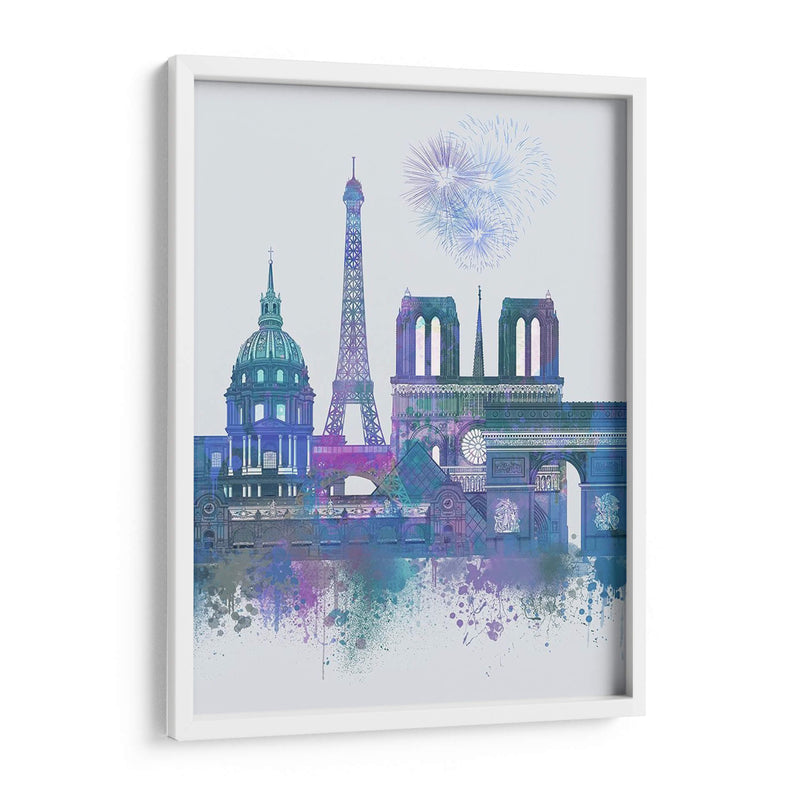 París Skyline Acuarela Blue Blue - Fab Funky | Cuadro decorativo de Canvas Lab