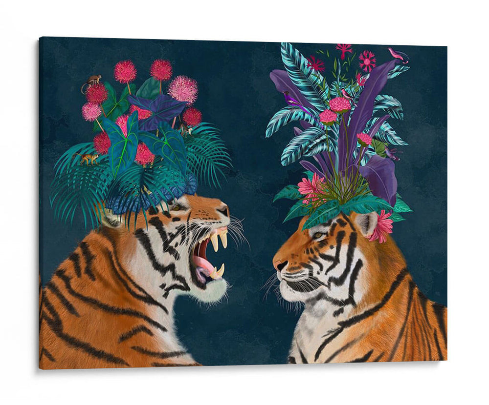 Tigres De La Casa Caliente, Par, Oscuro - Fab Funky | Cuadro decorativo de Canvas Lab
