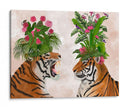 Tigres De La Casa Caliente, Par, Verde Rosa - Fab Funky | Cuadro decorativo de Canvas Lab