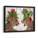 Leopardos De Casa Caliente, Par, Verde Rosa - Fab Funky | Cuadro decorativo de Canvas Lab
