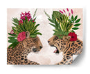 Leopardos De Casa Caliente, Par, Verde Rosa - Fab Funky | Cuadro decorativo de Canvas Lab