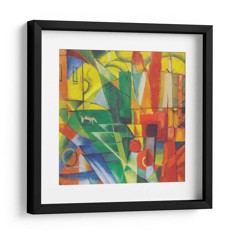 Paisaje con casa, perro y ganado - Franz Marc | Cuadro decorativo de Canvas Lab