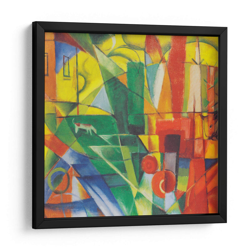 Paisaje con casa, perro y ganado - Franz Marc | Cuadro decorativo de Canvas Lab