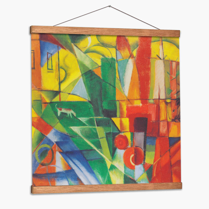 Paisaje con casa, perro y ganado - Franz Marc | Cuadro decorativo de Canvas Lab