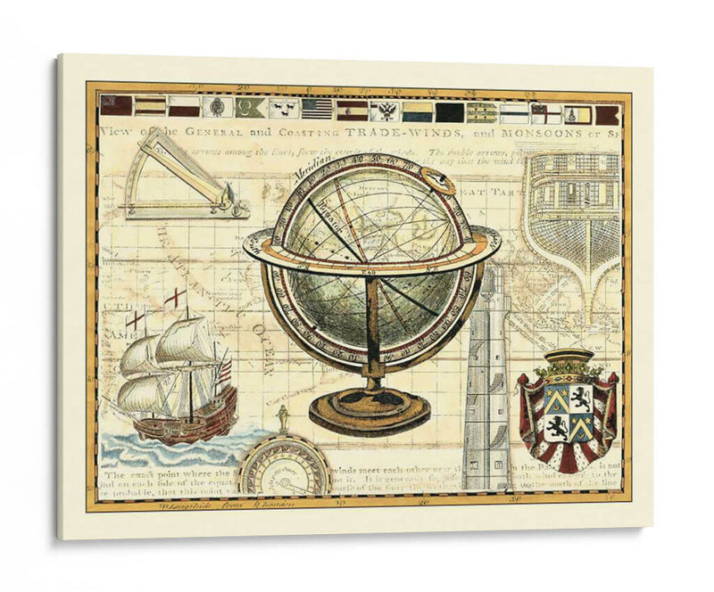 Mapa Nautico Ii - D. Bookman | Cuadro decorativo de Canvas Lab