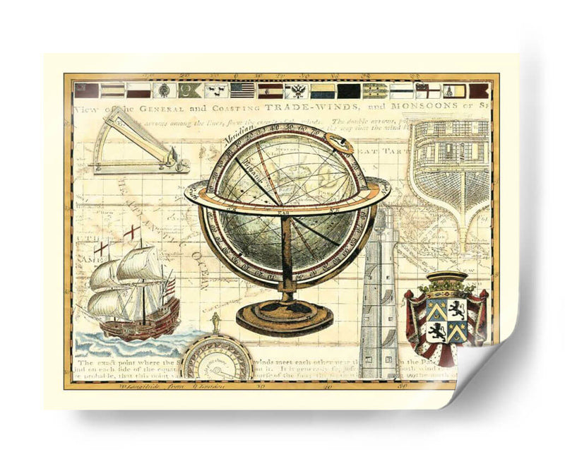 Mapa Nautico Ii - D. Bookman | Cuadro decorativo de Canvas Lab