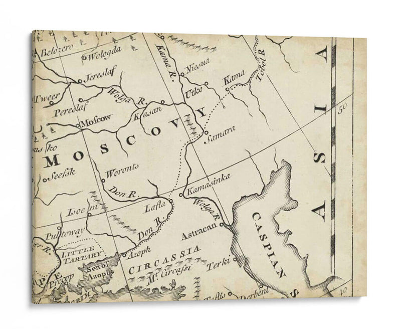 Mapa De Europa Grid Vi - T. Jeffreys | Cuadro decorativo de Canvas Lab