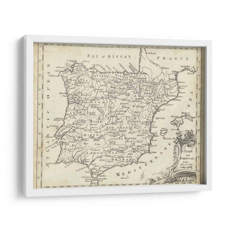 Mapa De España - T. Jeffreys | Cuadro decorativo de Canvas Lab