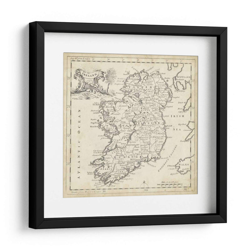 Mapa De Irlanda - T. Jeffreys | Cuadro decorativo de Canvas Lab