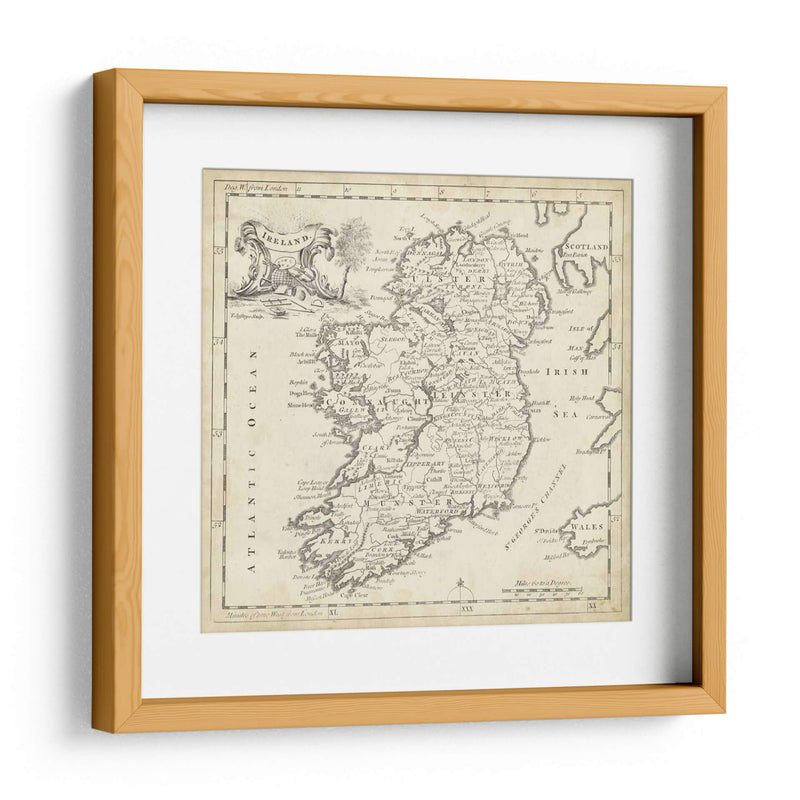 Mapa De Irlanda - T. Jeffreys | Cuadro decorativo de Canvas Lab