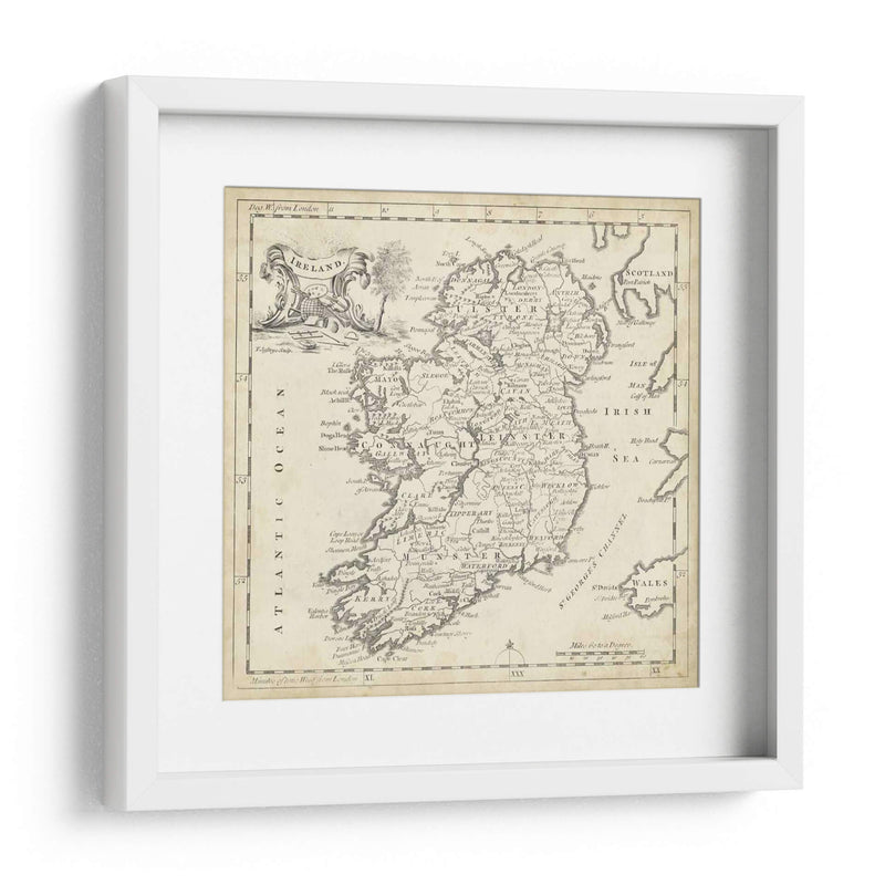 Mapa De Irlanda - T. Jeffreys | Cuadro decorativo de Canvas Lab